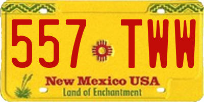 NM license plate 557TWW