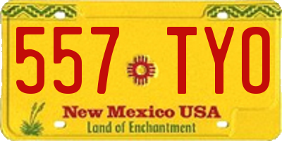 NM license plate 557TYO