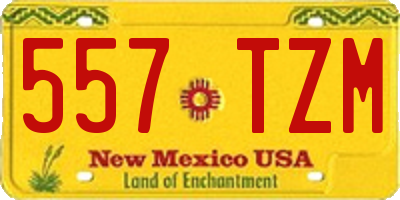 NM license plate 557TZM