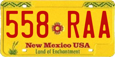 NM license plate 558RAA
