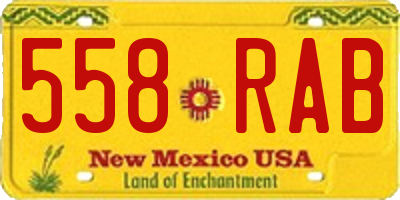 NM license plate 558RAB