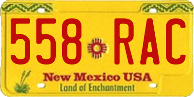 NM license plate 558RAC