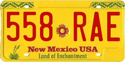 NM license plate 558RAE