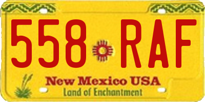 NM license plate 558RAF