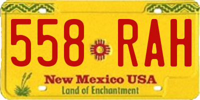 NM license plate 558RAH