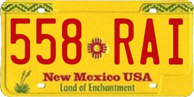 NM license plate 558RAI