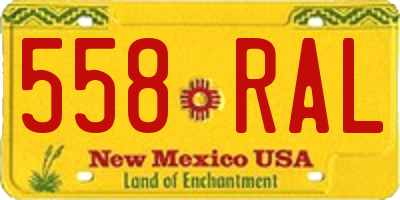 NM license plate 558RAL