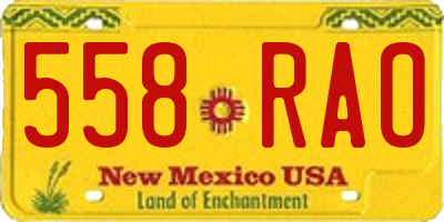 NM license plate 558RAO