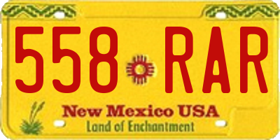 NM license plate 558RAR