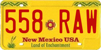 NM license plate 558RAW