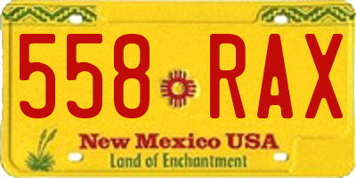 NM license plate 558RAX