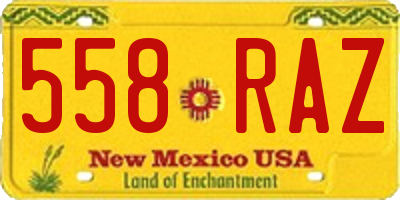 NM license plate 558RAZ