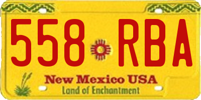 NM license plate 558RBA