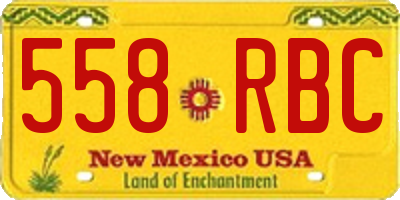 NM license plate 558RBC