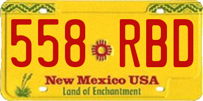 NM license plate 558RBD