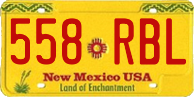 NM license plate 558RBL