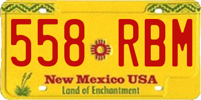 NM license plate 558RBM
