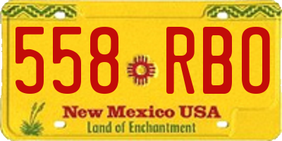 NM license plate 558RBO