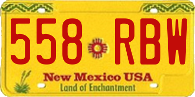 NM license plate 558RBW