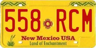 NM license plate 558RCM