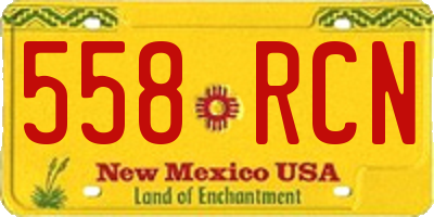 NM license plate 558RCN