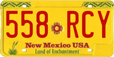 NM license plate 558RCY
