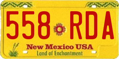 NM license plate 558RDA