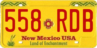 NM license plate 558RDB