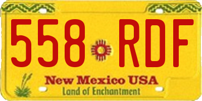 NM license plate 558RDF