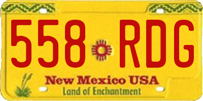 NM license plate 558RDG
