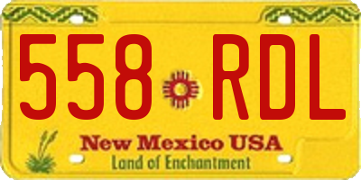NM license plate 558RDL