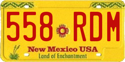 NM license plate 558RDM