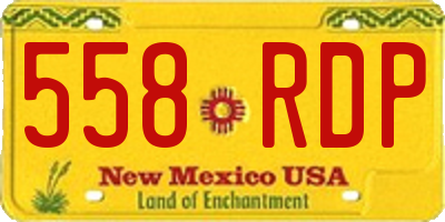 NM license plate 558RDP