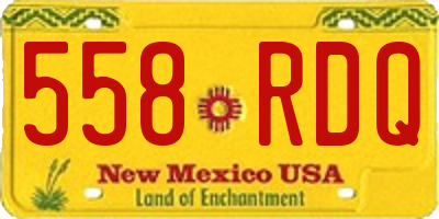 NM license plate 558RDQ