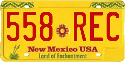 NM license plate 558REC