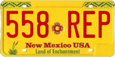NM license plate 558REP