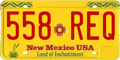 NM license plate 558REQ