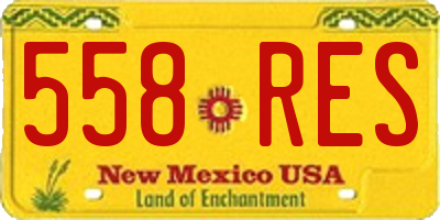 NM license plate 558RES