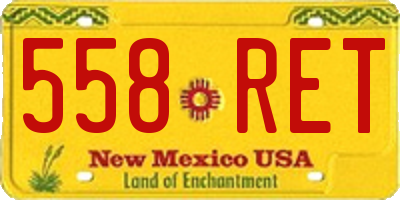 NM license plate 558RET