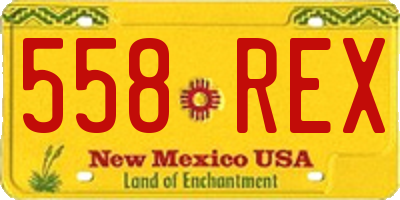NM license plate 558REX