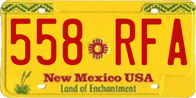 NM license plate 558RFA