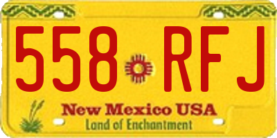 NM license plate 558RFJ