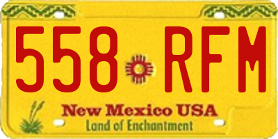 NM license plate 558RFM