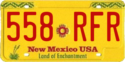 NM license plate 558RFR