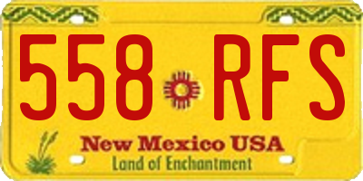NM license plate 558RFS