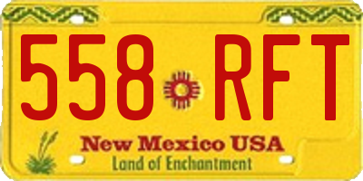 NM license plate 558RFT