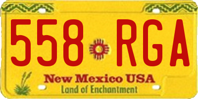 NM license plate 558RGA