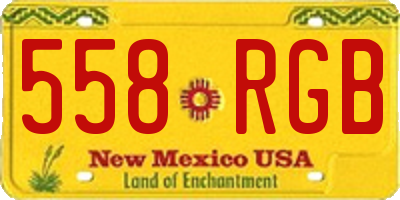 NM license plate 558RGB
