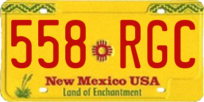 NM license plate 558RGC
