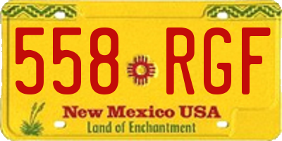 NM license plate 558RGF